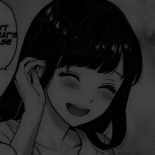 🖇 231f4a5b T THAT'S SE Anime, Mädchen, lächelnd, Schwarzweiß, Manga telegram sticker