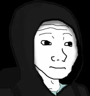 🕸 14f6cf16 Wojak, Meme, Hoodie, Traurig, Depressiv, Figur, Online telegram sticker