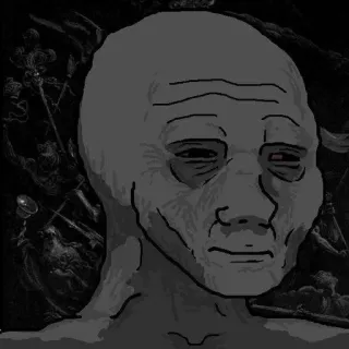 🕸 242ae349 Meme, traurig, Wojak, düster, deprimiert, Trübsal telegram sticker