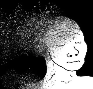 🕸 62a5d5bc Wojak Wojak, Meme, Traurig, Depression, Psychische Gesundheit, Auflösung, Verlust, Schwarzweiss telegram sticker