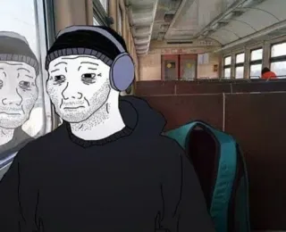 🕸 694cde3f Wojak Wojak, Meme, Traurig, Deprimiert, Gefühle, Zug telegram sticker