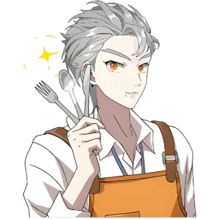 😋 9e9b7cf0 chef, cameriere, anime, cucina, cibo, cucina whatsapp sticker