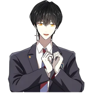 🫶 eaccf253 Anime, Personaggio, Divisa scolastica, Sorridendo, Cuore con le mani whatsapp sticker