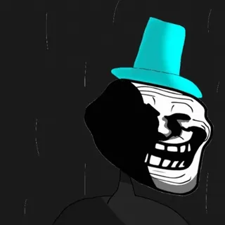 ⬛️ c58e954e Trollface, 表情包, 巨魔, 帽子 whatsapp sticker