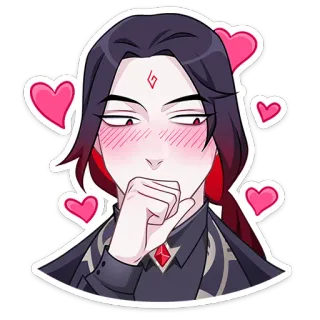 🥰 5cfe0b55 anime, charakter, herzen, erröten, liebe, süß, aufkleber telegram sticker