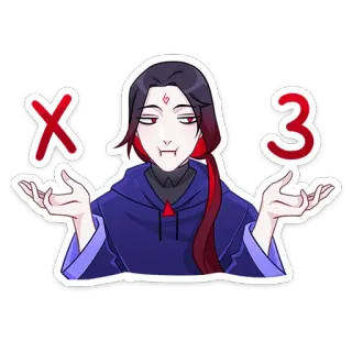 🤷 d93346b2 x3 Anime, Cartoon, Charakter, Sticker, x3, Spott telegram sticker