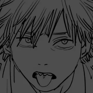 😔 025c4db7 Denji Chainsaw Man Anime, Manga, Chainsaw Man, Denji, Lingua, Espressione telegram sticker