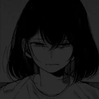 😞 1bff36a9 Anime, Manga, Triste, Ragazza, Depressa, Emotivo, Oscuro, Disegno telegram sticker