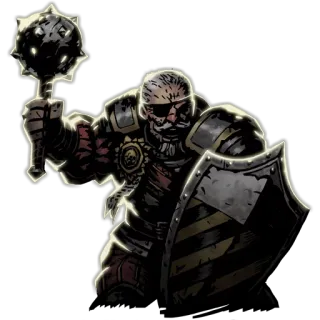 🛡 dbe65d0d 战士, 中世纪, 幻想, 盔甲, 盾, 钉头锤 telegram sticker