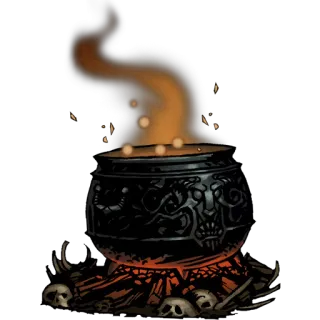 🍵 f5af070f 大锅, 魔法, 幻想, 火焰, 药水, 骷髅 telegram sticker