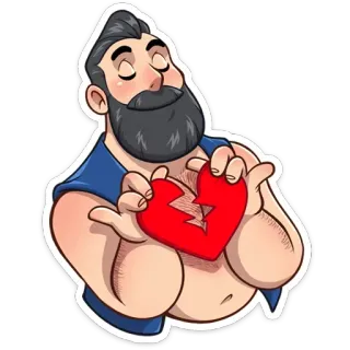 💔 20a539ac man, heartbreak, sad, emotion, broken heart, grief telegram sticker
