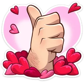 👍 9068086c thumbs up, hand gesture, hearts, positive, agreement, approval, like, celebration telegram sticker