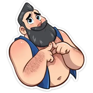 🥺 9f65d34a man, cartoon, beard, character, hairy telegram sticker