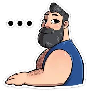 😐 e29cdac4 ... man, thinking, thinking man, dots, thinking bubbles, thoughtful, beard telegram sticker