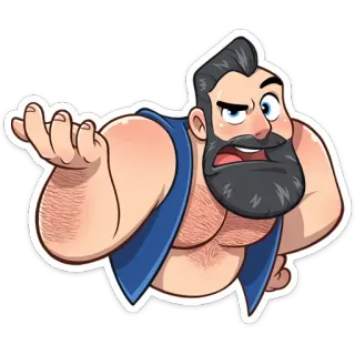 😡 ebe57809 cartoon, character, illustration, man, pose, gesture telegram sticker