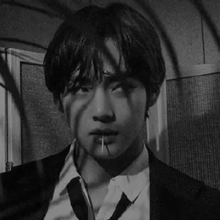 🔔 ca5e8a74 potret, pria, korea, hitam putih, dasi, jas telegram sticker