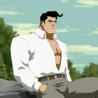 🦇 7f9a3ec1 Clark Kent Кларк Кент, Супермен, DC Comics, мультяшный персонаж, очки, рубашка telegram sticker