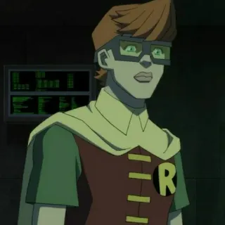 🦇 b84fe7b0 Robin мультфильм, супергерой, DC Comics, Робин, Young Justice telegram sticker