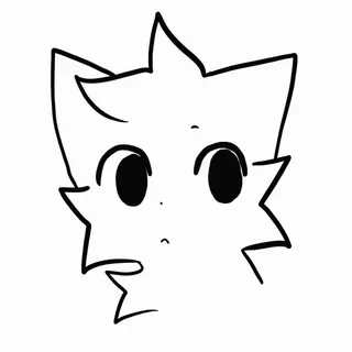 👅 3154ff24 cartoon, animal, cat, outline, simple, cute, sticker telegram sticker
