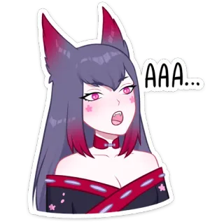 😮 12c08eb3 AAA... anime, girl, sticker, fox, japanese, yelling telegram sticker