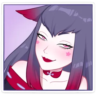 😏 9748bfeb anime, manga, cat girl, sakura, cute, kawaii, digital art telegram sticker