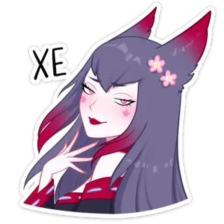 😏 fc227c3c XE anime, fox girl, cute, woman, fanart, character, sticker telegram sticker