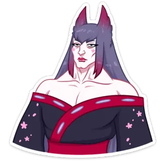 💪 ffbf41ab anime, manga, character, illustration, fox, kemonomimi telegram sticker