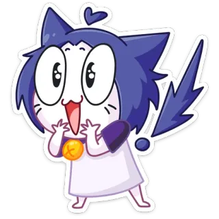 😍 0cd63a69 gatto, anime, carino, kawaii, cartone animato telegram sticker