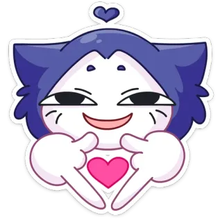 ❤️ cbc06b27 gatto, cuore, amore, carino, emoji, animale telegram sticker
