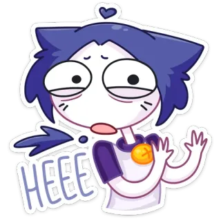 🙅‍♂️ e003c396 HEEEE gatto, anime, adesivo, divertente telegram sticker