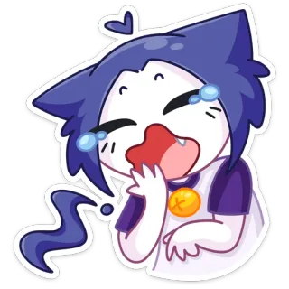 😂 f2498dbb gatto, anime, cartone animato, piangere, carino telegram sticker