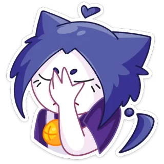 🤦‍♀️ fd37dd5d gatto, facepalm, anime, cringe, carino, cartone animato telegram sticker