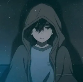 📎 78a8e8af Anime, Con trai, Áo hoodie, Buồn, Thiếu niên, Nhân vật, Manga, Cảm xúc telegram sticker