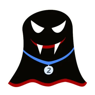 🥈 3bf06799 ghost, vampire, spooky, halloween, monster, creature, cartoon telegram sticker