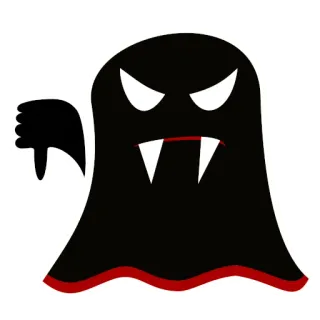 👎 8bef6408 ghost, thumbs down, halloween, spooky, boo telegram sticker