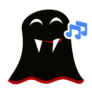 🎼 c04c5490 ghost, music, cartoon, cute, spooky, friendly telegram sticker