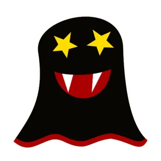 🤩 d6b08ff3 ghost, monster, halloween, stars, spooky, teeth, cartoon telegram sticker