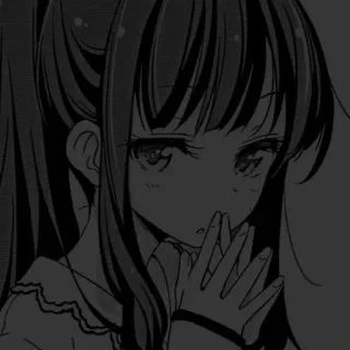 🖤 1bea3c6b anime, girl, sad, manga telegram sticker