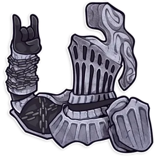 🤘 026b706a armatura, rock on, metal, fantasy, medievale telegram sticker