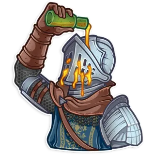 🥴 8931bdc3 cavaliere, armatura, bere, pozione, fantasy, medievale telegram sticker