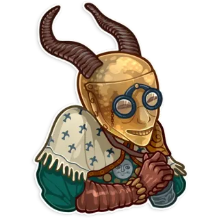 😁 8a667ec9 elmetto, corna, maschera, personaggio, steampunk, fantasy telegram sticker