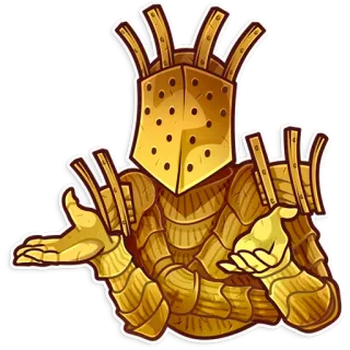 🤷‍♀️ ef8f3408 cavaliere, armatura, fantasy, medievale, personaggio, dorato telegram sticker