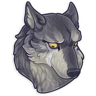 😭 f473b1ec lupo, animale, triste, piangendo, lupo grigio, adesivo telegram sticker