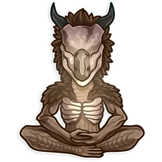 😌 f6729be6 mostro, fantasy, creatura, demone, corna, teschio telegram sticker