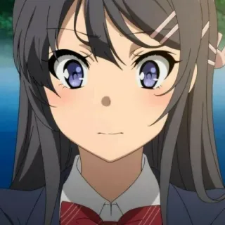 🐣 3782d24c Mai Sakurajima Rascal Does Not Dream of Bunny Girl Senpai Anime, Ragazza, Carina, Uniforme scolastica, Bella, Ritratto whatsapp sticker