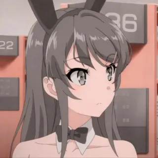 🌼 66257970 Mai Sakurajima Rascal Does Not Dream of Bunny Girl Senpai Anime, Bunny Girl, Mai Sakurajima, Scolara, Carino, Cartone animato whatsapp sticker