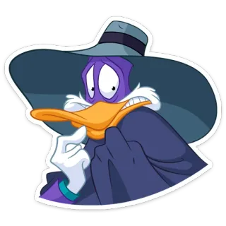 😬 a2933225 Darkwing Duck 鸭子, 卡通, 迪士尼, 紫色, 帽子, 动画 telegram sticker