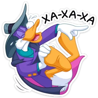 😂 c24efa30 XA-XA-XA 笑, 卡通, 幽默, 搞笑, 鸭子 telegram sticker