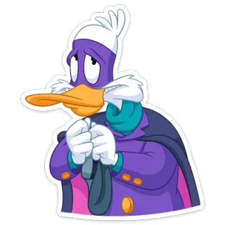 🥺 e77d2091 Darkwing Duck 卡通, 迪士尼, 鸭子, 角色, 紫色 telegram sticker