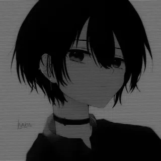 ◼️ 0ce4e056 Anime, Manga, Emo, Gothic, Personage, Zwart haar whatsapp sticker